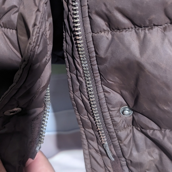 Abercrombie And Fitch Parka Jacket Womens M Long Brown Coat / Hood Down Feathers - Picture 8 of 10